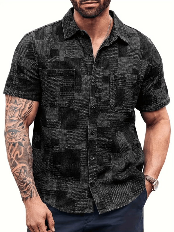 Short-Sleeved Denim Shirt