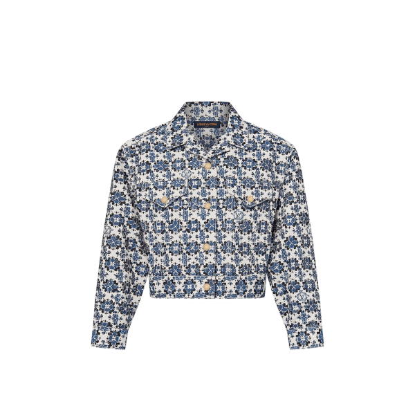 Monogram Flower Mosaic Denim Jacket