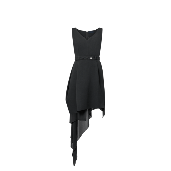 Silk Train Belted Dress