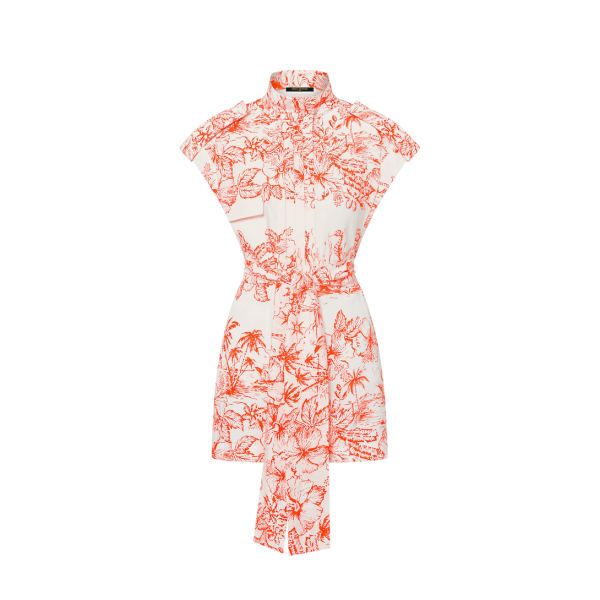 Tropical Floral Shirt Dress
