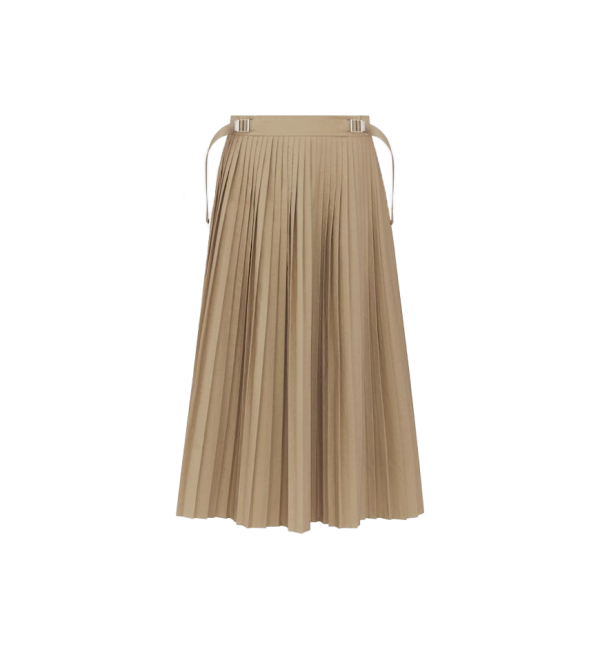Pleated Mid-Length Skirt