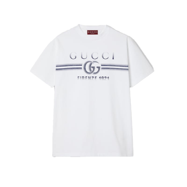 Cotton Jersey T-Shirt With Gucci Print