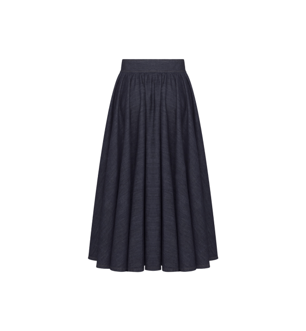 Mid-Length Skirt with Snaps