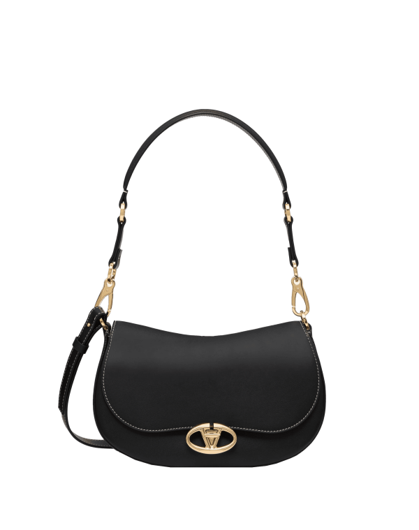 Small Valentino Garavani Ohval Shoulder Bag In Nappa Calfskin