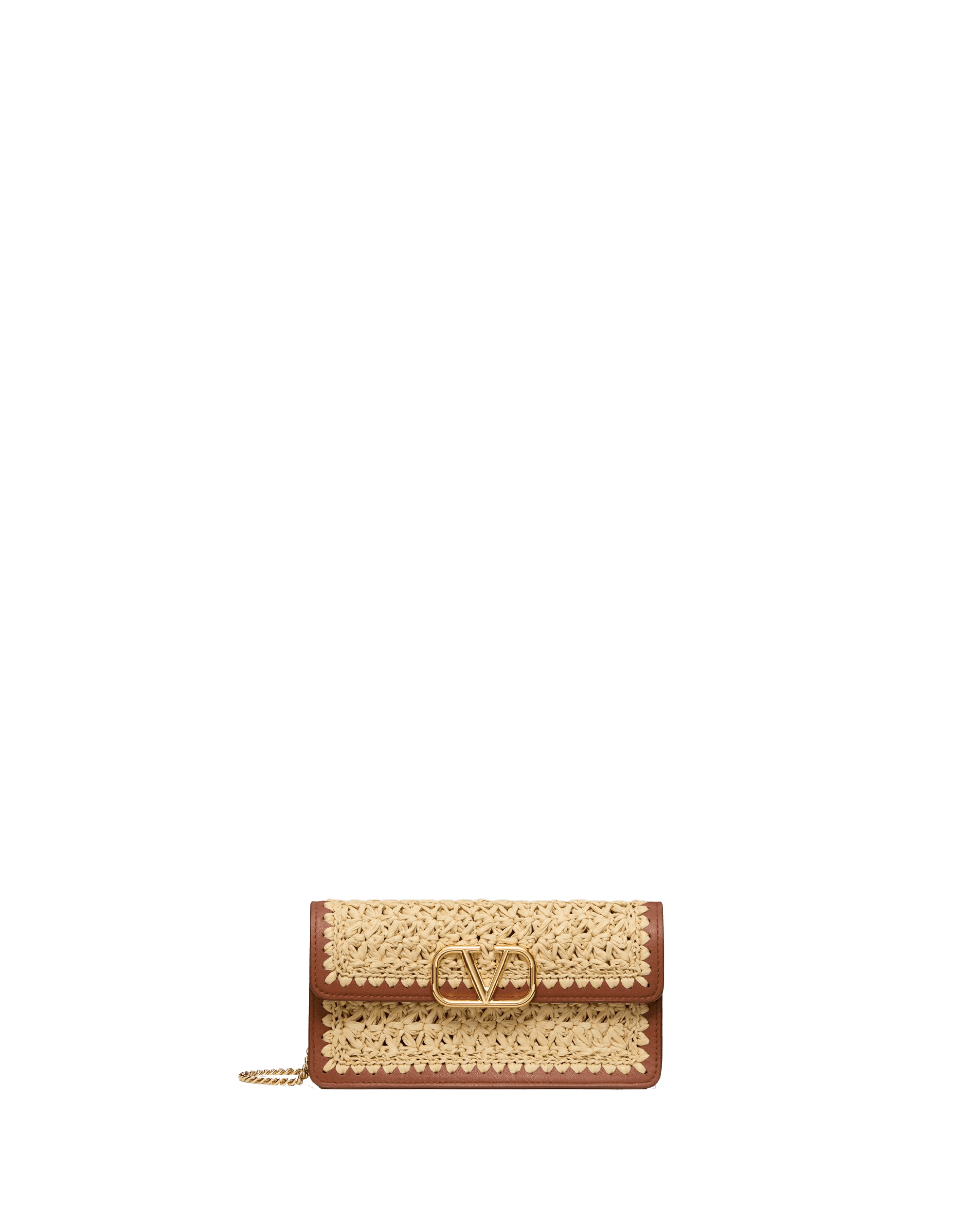 Vlogo Signature Raffia Wallet With Chain