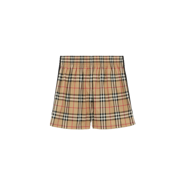 Check Stretch Cotton Shorts
