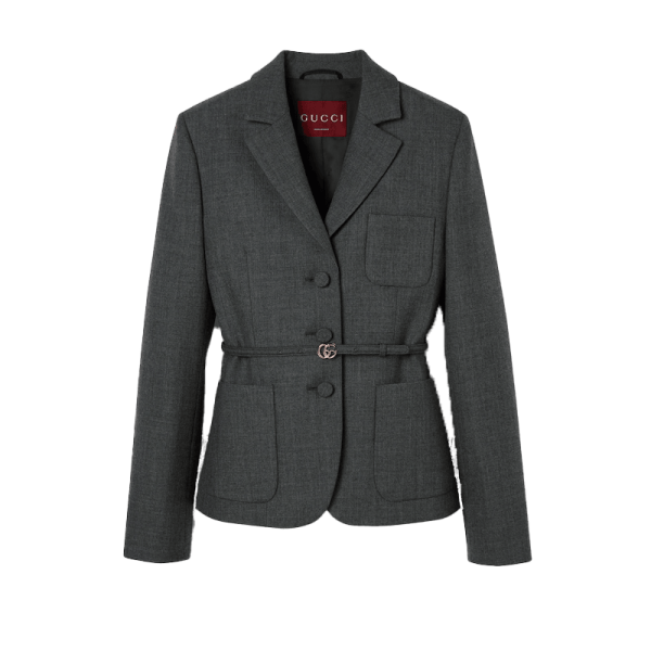 Single breasted wool grisaille jacket