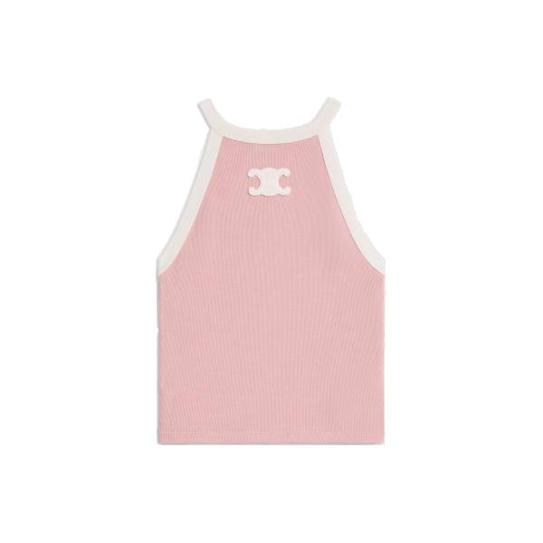 Triomphe Tank Top In Ribbed Silk Jersey