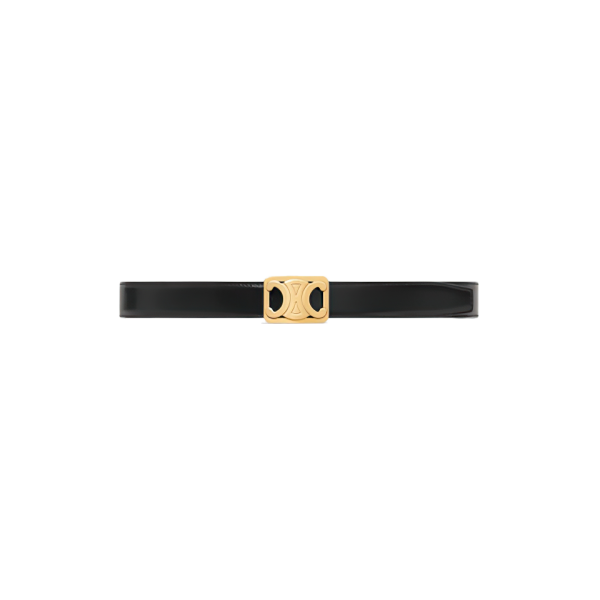 Medium Reversible Framed Triomphe Belt In Taurillon And Natural Calfskin